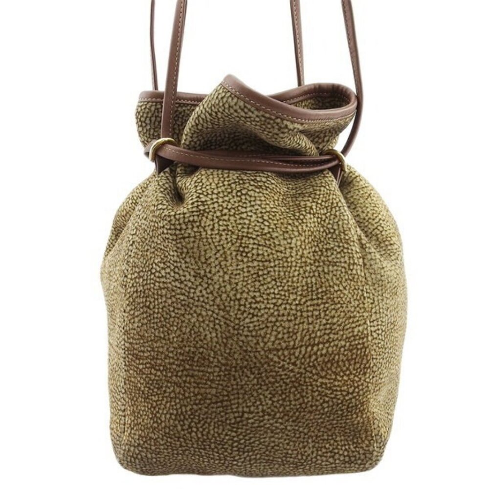 BORBONESE Shoulder Bag Quail Pattern Authentic Used t23457